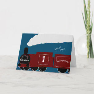 Personalised steam train birthday card