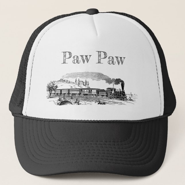 Personalised Steam Train Vintage Illustration Trucker Hat (Front)