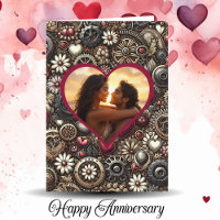 Personalised Steampunk Hearts Happy Anniversary