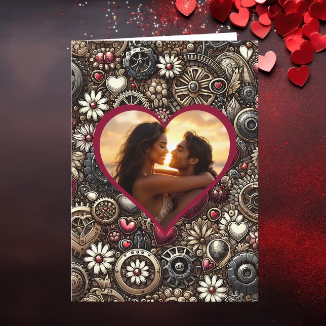 Personalised Steampunk Hearts Valentine's Day Card (Creator Uploaded)