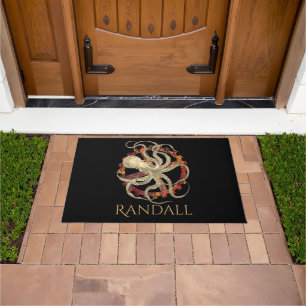 Personalised Steampunk Octopus & Rusty Clockwork Doormat