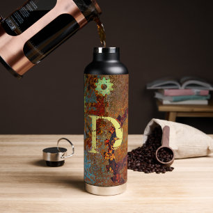 Personalised Steampunk Rusty Clockwork Gears Water Bottle