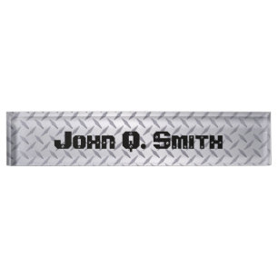Personalised Steel Diamond Plate Nameplate