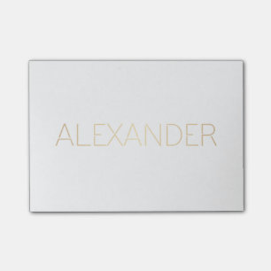 Personalised Stencil Font Alexander Gold Post-it Notes