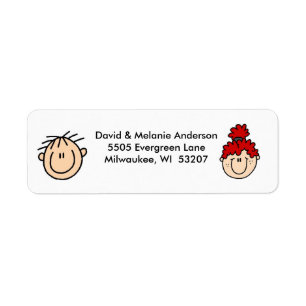 Personalised Stick Figure Address Labels