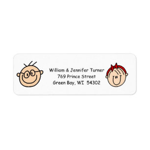 Personalised Stick Figure Address Labels