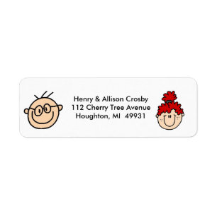 Personalised Stick Figure Address Labels