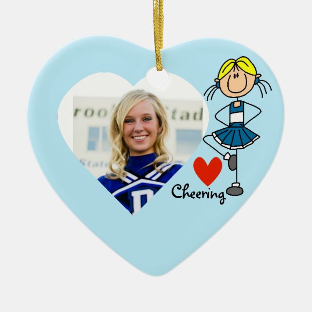 Personalised Stick Figure Love Cheering Ornament (Front)