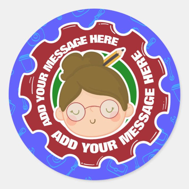 Personalised Sticker for Teachers and Crafters (Front)