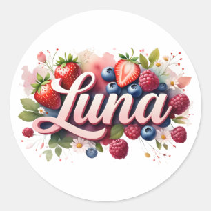 Personalised Sticker Luna Berry Floral Design