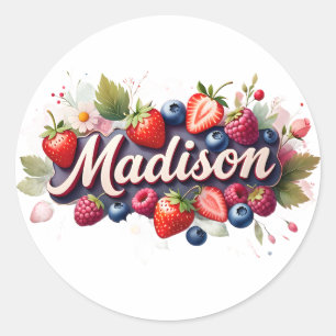 Personalised Sticker Madison Berry Floral Design