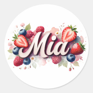Personalised Sticker Mia Berry Floral Design
