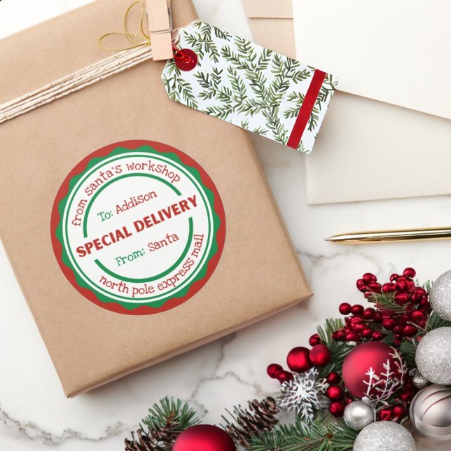 Personalised Sticker Special Delivery from Santa (Creator Uploaded)