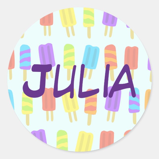 Personalised Sticker with Popsicle Pattern (Front)