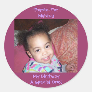 Personalised Stickers-Birthday Classic Round Sticker