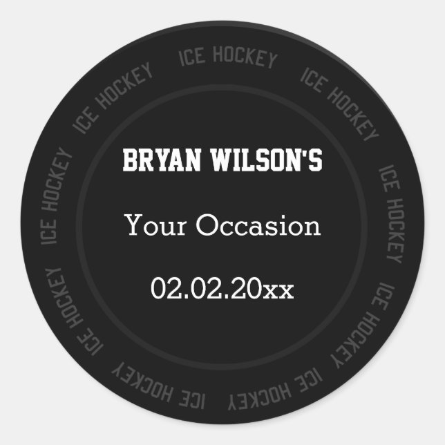 Personalised stickers Ice Hockey theme (Front)