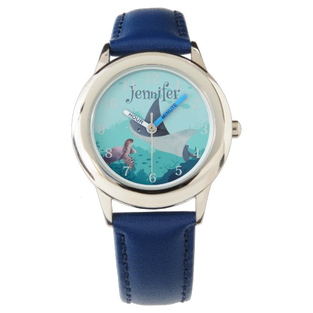 Personalised Stingray and Turtle Under the Sea Watch (Front)