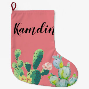 Personalised Stocking Bohemian Cactus Succulents D