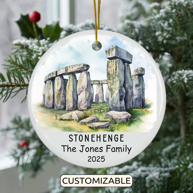 Personalised Stonehenge Ornament, England Ceramic Tree Decoration (Creator Uploaded)