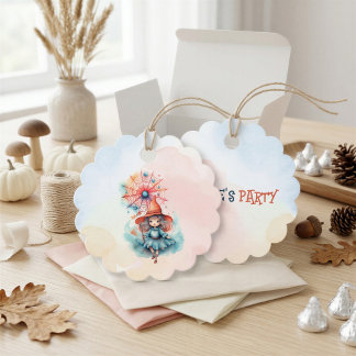 Personalised Storybook Witch Halloween Party Favour Tags