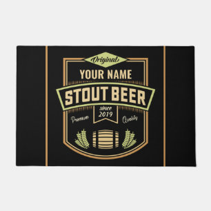 Personalised Stout Dark Beer Brewing Label Bar   Doormat
