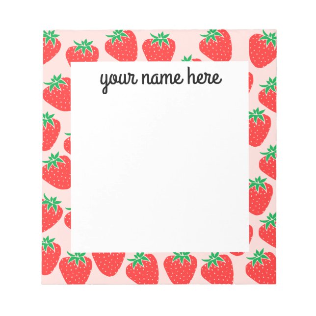 Personalised Strawberries Notepad (Front)
