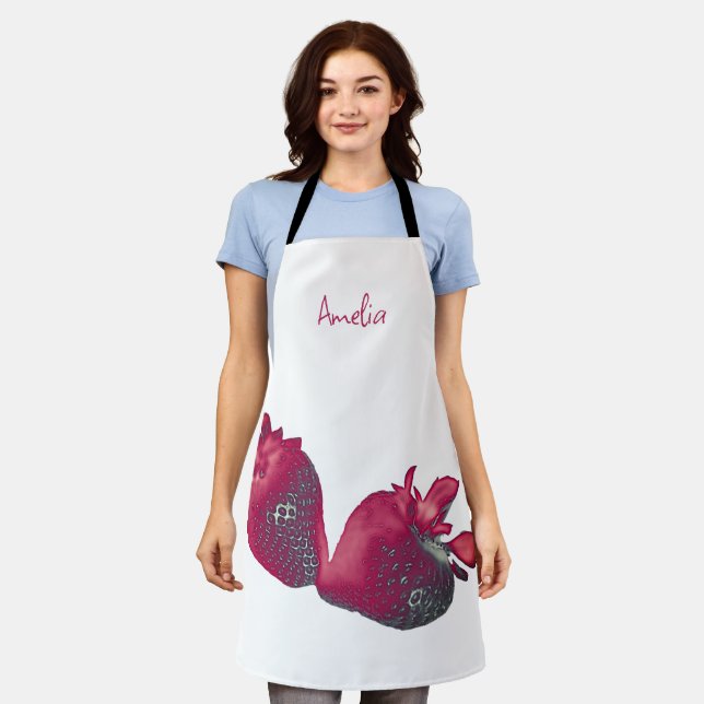 Personalised Strawberry  Apron (Worn)