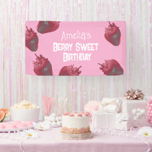 Personalised Strawberry Birthday Banner