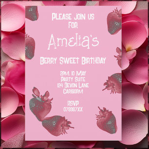 Personalised Strawberry Birthday Invitation
