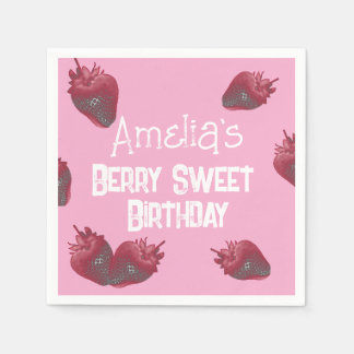 Personalised Strawberry Birthday Napkin