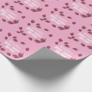 Personalised Strawberry Birthday Wrapping Paper