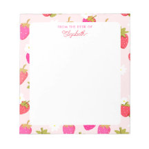 Personalised Strawberry Cute Pink Berry Floral