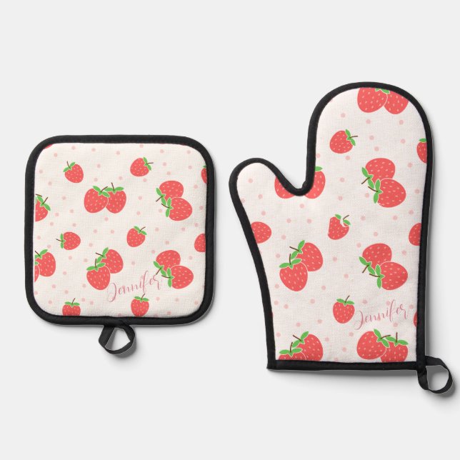 Personalised Strawberry Kitchen Gift Set (Front)