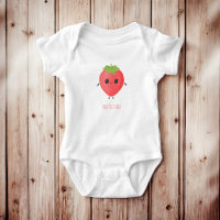 Personalised Strawberry Name Cute Baby Outfit