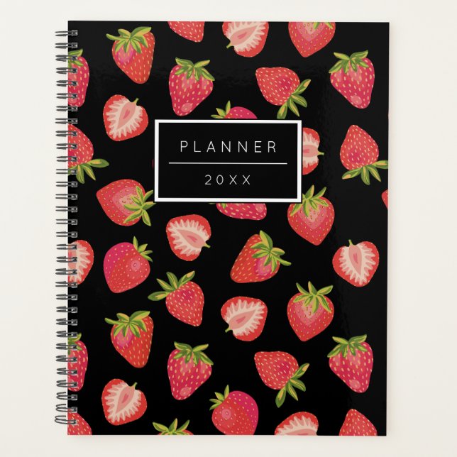 Personalised Strawberry Pattern 2023 Planner (Front)