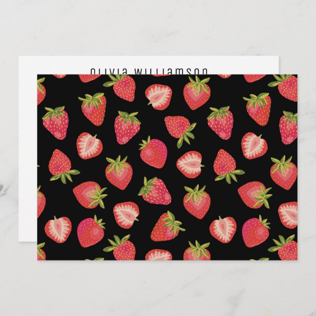 Personalised Strawberry pattern Card (Front/Back)