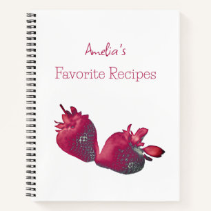 Personalised Strawberry Recipe Notebook