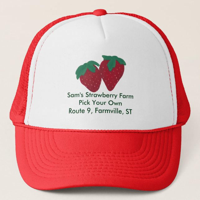 Personalised Strawberry Strawberries Hat (Front)