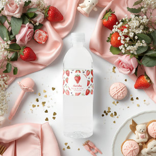 Personalised Strawberry Sweet Baby Shower  Water Bottle Label