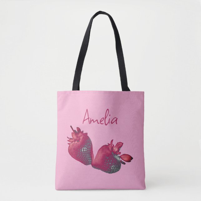 Personalised Strawberry  Tote Bag (Front)