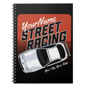 Personalised Street Racing Race Car Motorsport Notebook