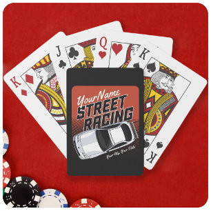 Personalised Street Racing Race Car Motorsport Playing Cards