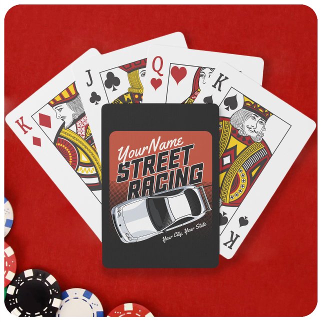 Personalised Street Racing Race Car Motorsport  Playing Cards (Creator Uploaded)