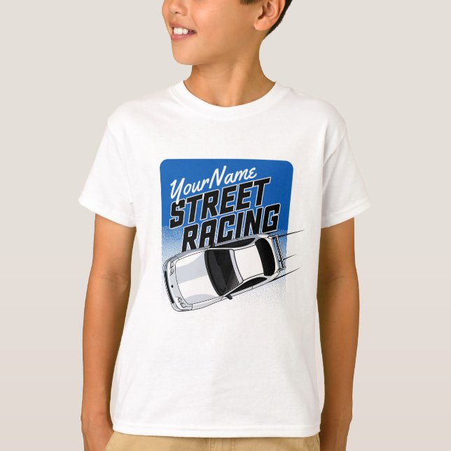 Personalised Street Racing Race Car Motorsport   T-Shirt (Front)
