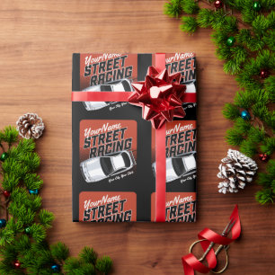 Personalised Street Racing Race Car Motorsport Wrapping Paper