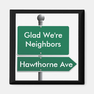 Personalised Street Sign Neighbour Magnet