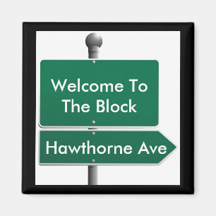 Personalised Street Sign Neighbour Magnet