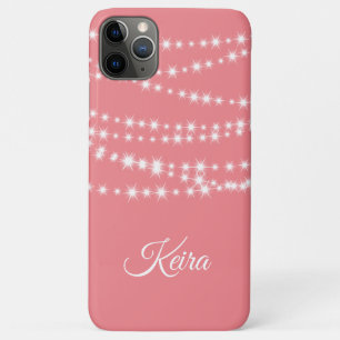 Personalised String Lights on coral iPhone Case