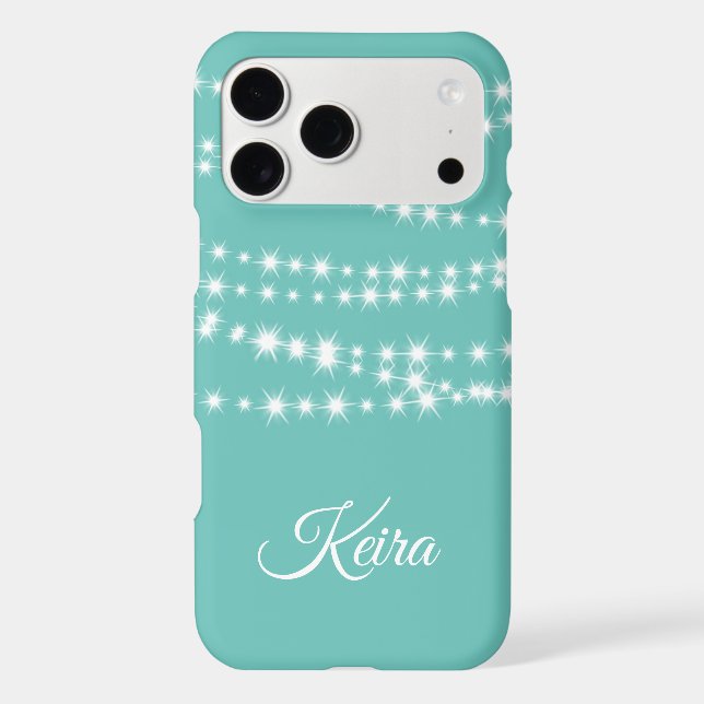 Personalised String Lights on turquoise (Back)