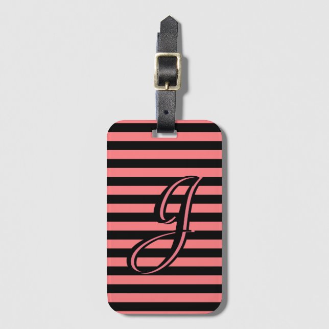 Personalised Stripe Luggage Tag (Front Vertical)